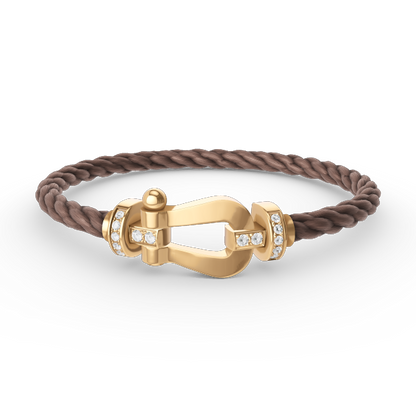 [Bling Jewelrys ]FORCE LARGE HORSESHOE HALF DIAMOND BRACELET GOLD