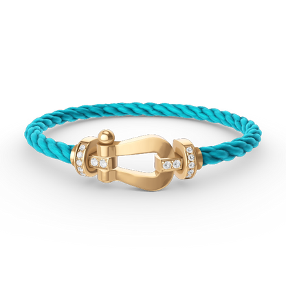 [Bling Jewelrys ]FORCE LARGE HORSESHOE HALF DIAMOND BRACELET GOLD