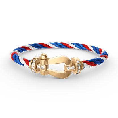 [Bling Jewelrys ]FORCE LARGE HORSESHOE HALF DIAMOND BRACELET GOLD