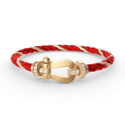 [Bling Jewelrys ]FORCE LARGE HORSESHOE HALF DIAMOND BRACELET GOLD