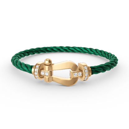 [Bling Jewelrys ]FORCE LARGE HORSESHOE HALF DIAMOND BRACELET GOLD