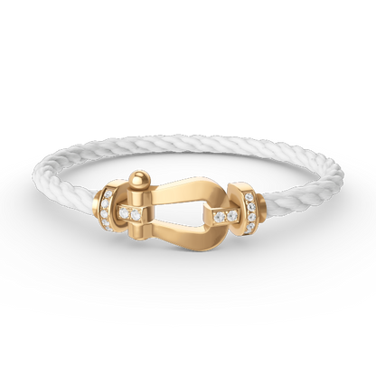 [Bling Jewelrys ]FORCE LARGE HORSESHOE HALF DIAMOND BRACELET GOLD