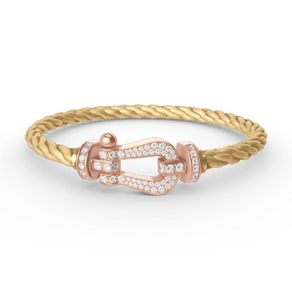 [Bling Jewelrys ]FORCE LARGE HORSESHOE FULL DIAMOND BRACELET ROSE GOLD
