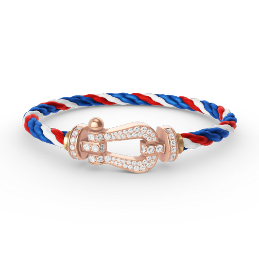 [Bling Jewelrys ]FORCE LARGE HORSESHOE FULL DIAMOND BRACELET ROSE GOLD