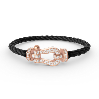 [Bling Jewelrys ]FORCE LARGE HORSESHOE FULL DIAMOND BRACELET ROSE GOLD