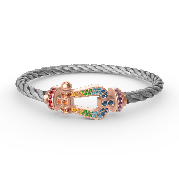[Bling Jewelrys ]FORCE LARGE HORSESHOE  COLORED DIAMOND BRACELET ROSE GOLD