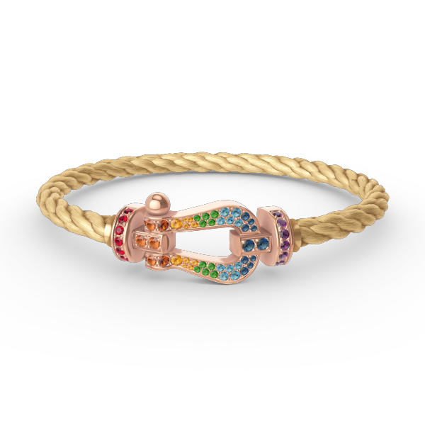 [Bling Jewelrys ]FORCE LARGE HORSESHOE  COLORED DIAMOND BRACELET ROSE GOLD