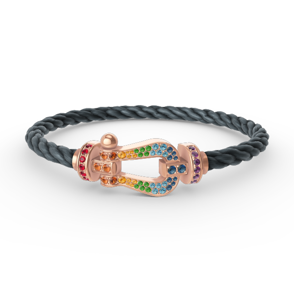 [Bling Jewelrys ]FORCE LARGE HORSESHOE  COLORED DIAMOND BRACELET ROSE GOLD