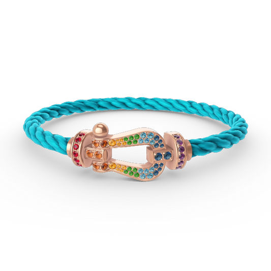 [Bling Jewelrys ]FORCE LARGE HORSESHOE  COLORED DIAMOND BRACELET ROSE GOLD