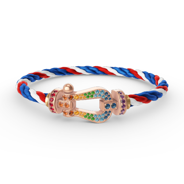 [Bling Jewelrys ]FORCE LARGE HORSESHOE  COLORED DIAMOND BRACELET ROSE GOLD
