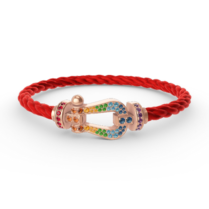 [Bling Jewelrys ]FORCE LARGE HORSESHOE  COLORED DIAMOND BRACELET ROSE GOLD
