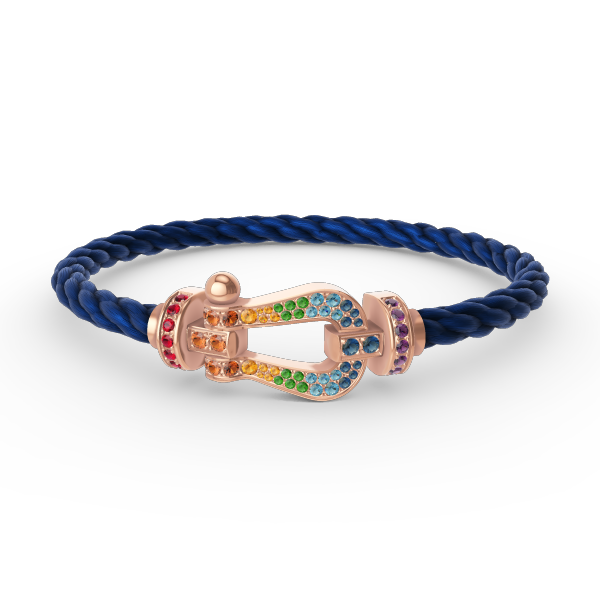 [Bling Jewelrys ]FORCE LARGE HORSESHOE  COLORED DIAMOND BRACELET ROSE GOLD