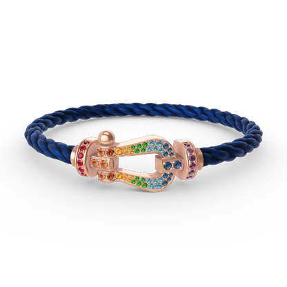 [Bling Jewelrys ]FORCE LARGE HORSESHOE  COLORED DIAMOND BRACELET ROSE GOLD
