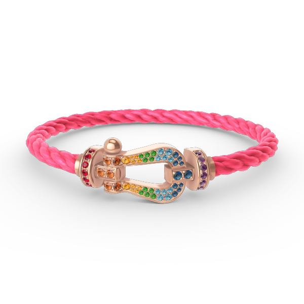 [Bling Jewelrys ]FORCE LARGE HORSESHOE  COLORED DIAMOND BRACELET ROSE GOLD