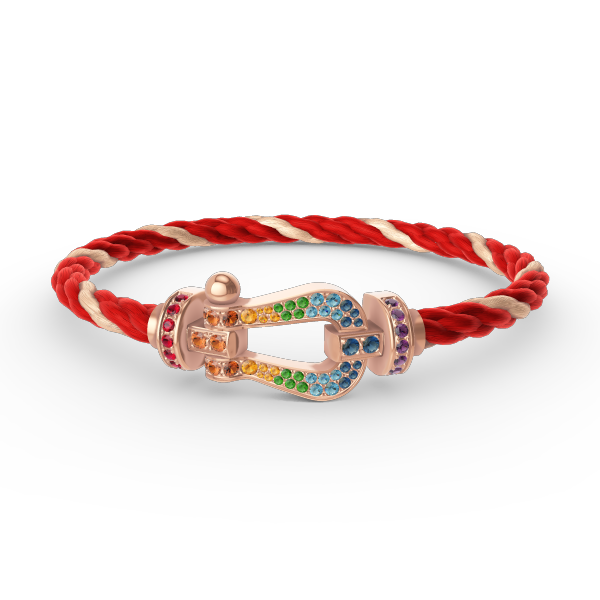 [Bling Jewelrys ]FORCE LARGE HORSESHOE  COLORED DIAMOND BRACELET ROSE GOLD