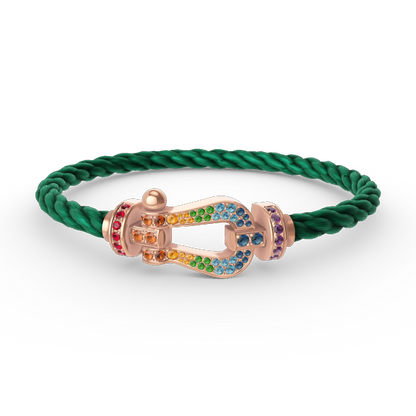 [Bling Jewelrys ]FORCE LARGE HORSESHOE  COLORED DIAMOND BRACELET ROSE GOLD