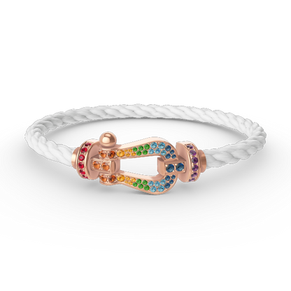 [Bling Jewelrys ]FORCE LARGE HORSESHOE  COLORED DIAMOND BRACELET ROSE GOLD
