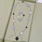 [Bling Jewelry] 取り外し可能 クローバー 15(11+4) フラワー シルバー ネックレスセット