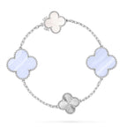 [Bling Jewelry] 取り外し可能 クローバー 15(11+4) フラワー シルバー ネックレスセット