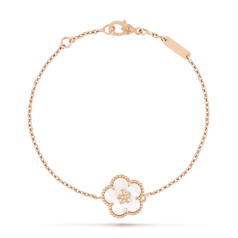 [Bling Jewelry] GLÜCKSBRACELETT MIT WEISSER PERLMUTT-PFLAUMENBLÜTE