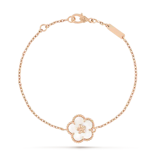 [Bling Jewelry] GLÜCKSBRACELETT MIT WEISSER PERLMUTT-PFLAUMENBLÜTE