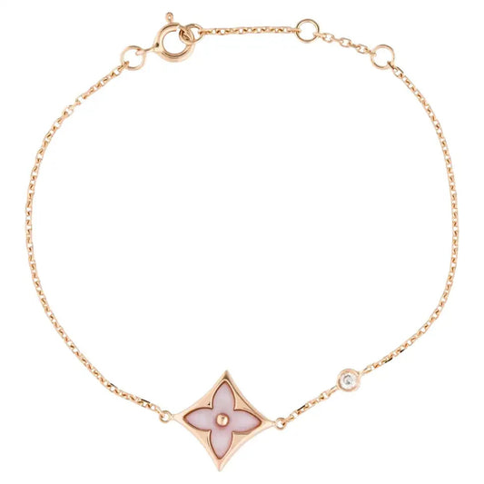 [Bling Jewelrys ]STAR 1 DIAMOND PINK GOLD BRACELET