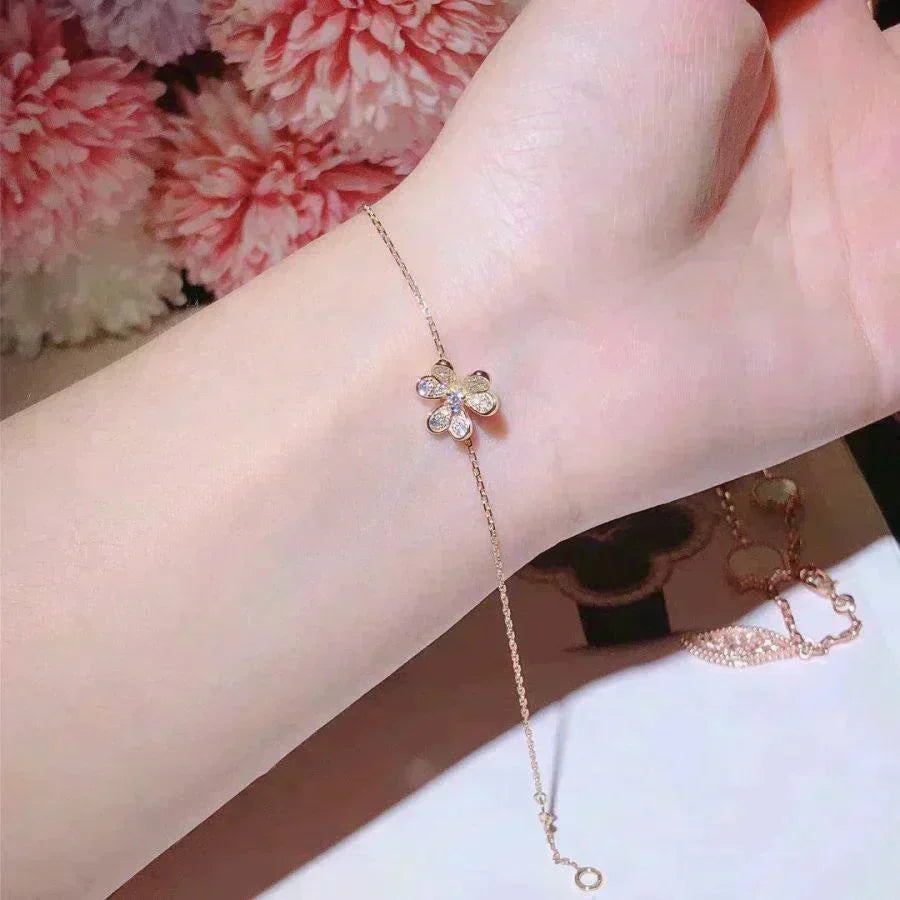 [Bling Jewelrys ]FRIVOLE GOLD-BLUMEN-DIAMANTARMBAND