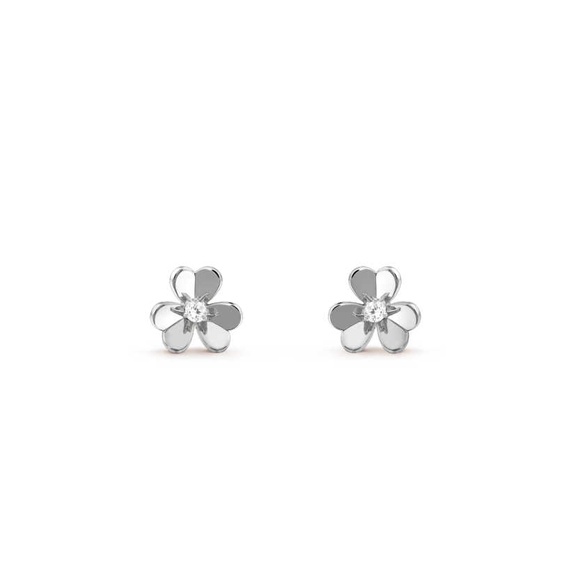 [Bling Jewelrys ]FRIVOLE MINI SILVER FLOWER EARRINGS