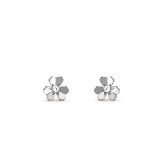 [Bling Jewelrys ]FRIVOLE MINI SILVER FLOWER EARRINGS