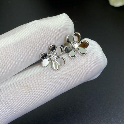 [Bling Jewelrys ]FRIVOLE MINI SILVER FLOWER EARRINGS