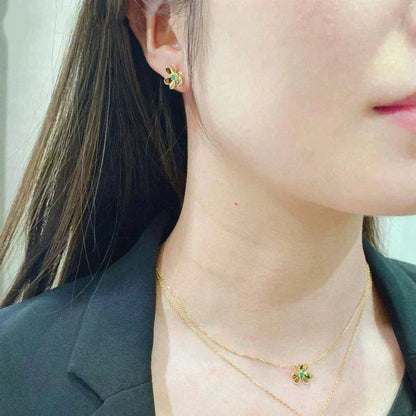 [Bling Jewelrys ]FRIVOLE  FLOWER MALACHITE EARRINGS