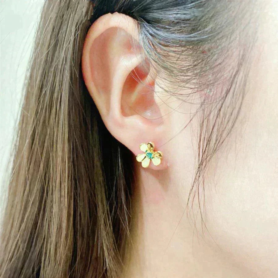 [Bling Jewelrys ]FRIVOLE  FLOWER MALACHITE EARRINGS