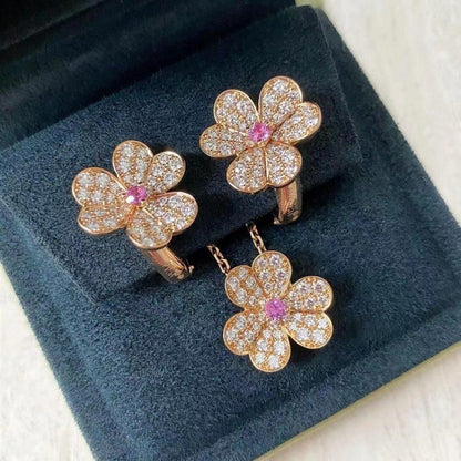 [Bling Jewelrys ]FRIVOLE ROSÉGOLD BLUMEN-DIAMANT-HALSKETTE