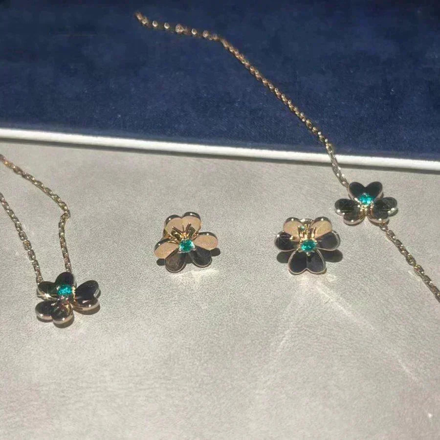 [Bling Jewelrys ]FRIVOLE  FLOWER MALACHITE EARRINGS