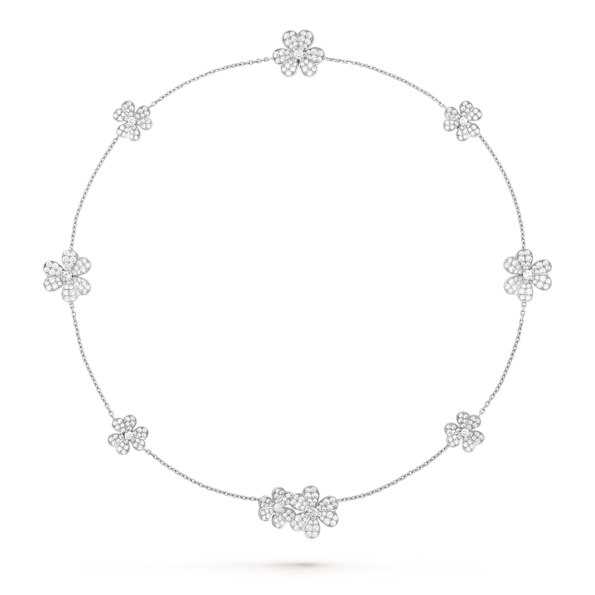 [Bling Jewelrys] FRIVOLE SILBER-HALSKETTE MIT 9 BLUMEN