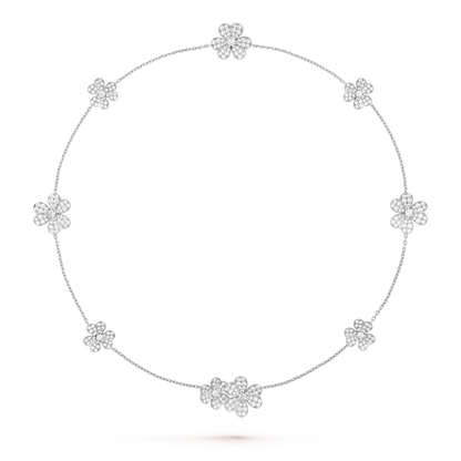 [Bling Jewelrys] FRIVOLE SILBER-HALSKETTE MIT 9 BLUMEN