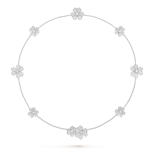[Bling Jewelrys] FRIVOLE SILBER-HALSKETTE MIT 9 BLUMEN
