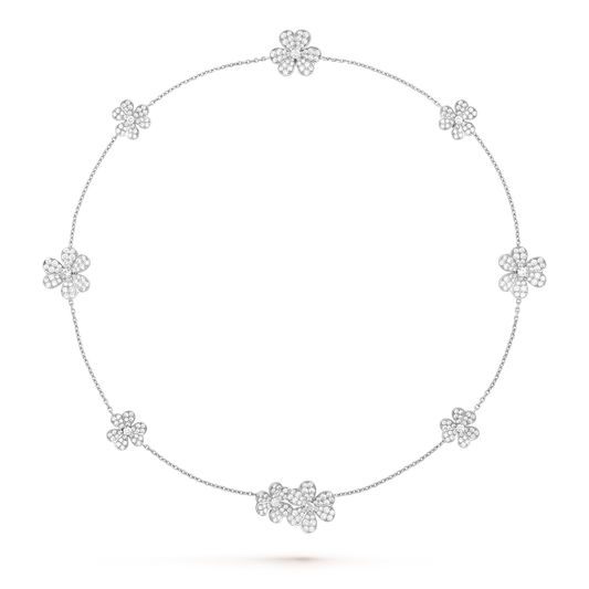 [Bling Jewelrys] FRIVOLE SILBER-HALSKETTE MIT 9 BLUMEN