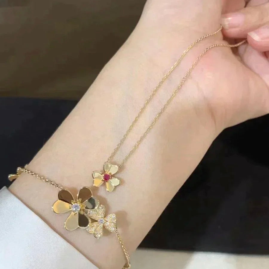 [Bling Jewelrys ]FRIVOLE GOLDENES BLUMEN-COLLIER