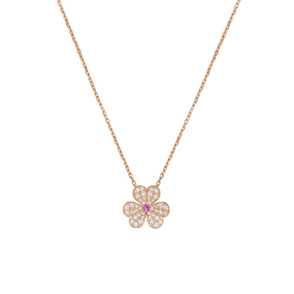 [Bling Jewelrys ]FRIVOLE ROSÉGOLD BLUMEN-DIAMANT-HALSKETTE