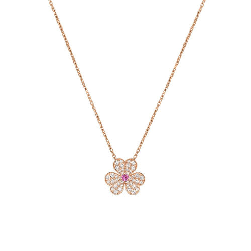 [Bling Jewelrys ]FRIVOLE ROSÉGOLD BLUMEN-DIAMANT-HALSKETTE