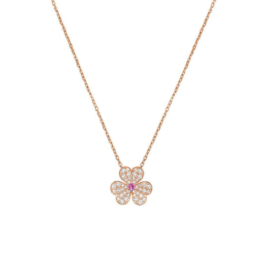 [Bling Jewelrys ]FRIVOLE ROSÉGOLD BLUMEN-DIAMANT-HALSKETTE