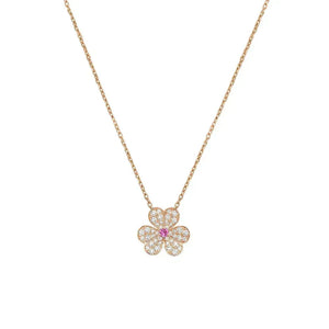 [Bling Jewelrys ]FRIVOLE ROSÉGOLD BLUMEN-DIAMANT-HALSKETTE