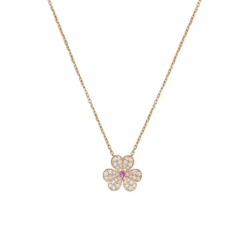 [Bling Jewelrys ]FRIVOLE ROSÉGOLD BLUMEN-DIAMANT-HALSKETTE