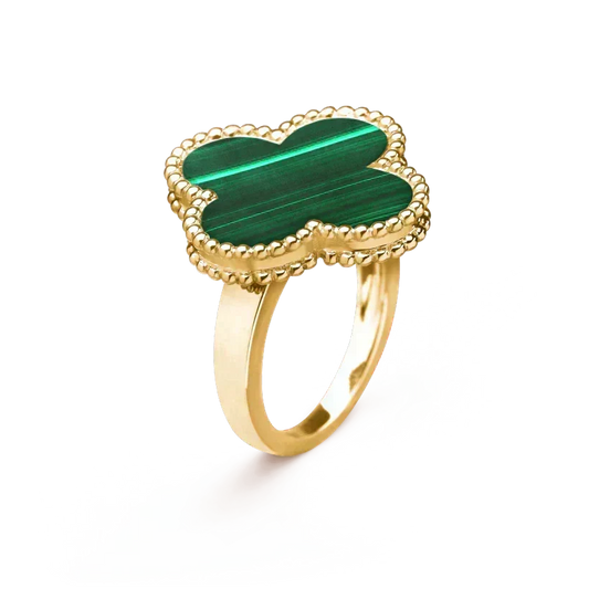 [Bling Jewelrys ]CLOVER MALACHITE RING