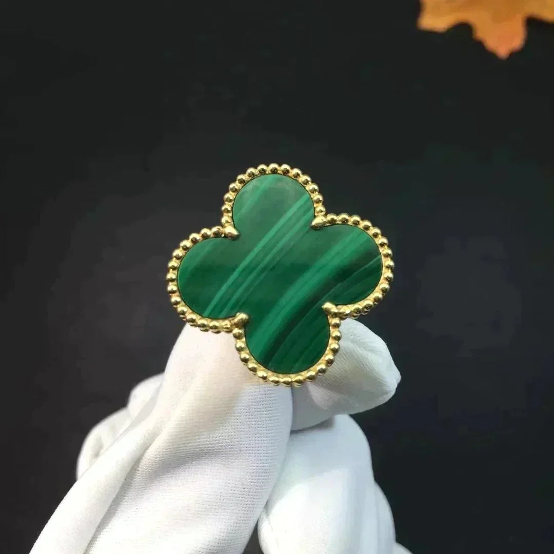[Bling Jewelry] クローバー マラカイト リング