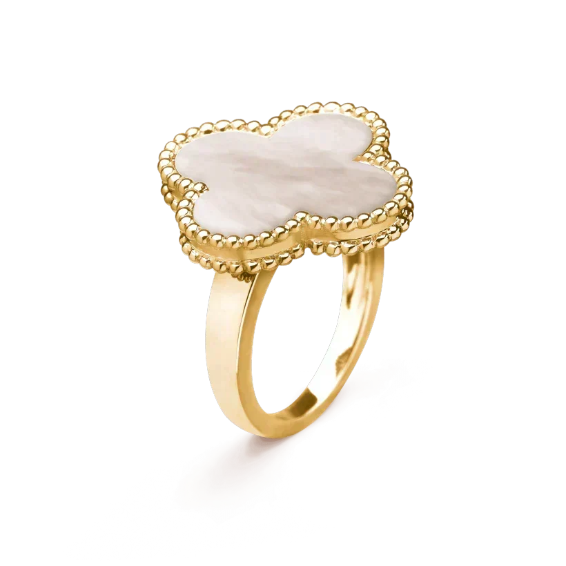 [Bling Jewelrys ]CLOVER WHITE MOP RING