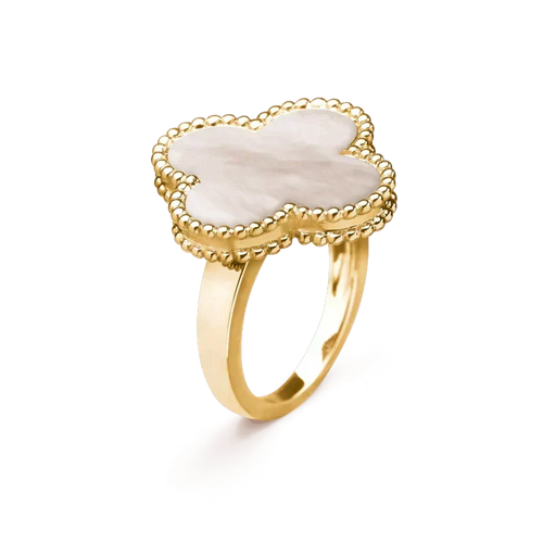 [Bling Jewelrys ]CLOVER WHITE MOP RING