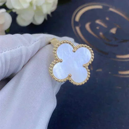 [Bling Jewelrys ]CLOVER WHITE MOP RING