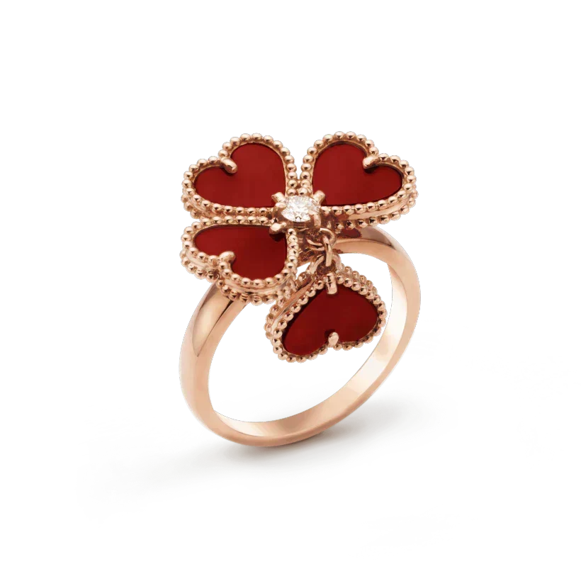 [Bling Jewelrys ]SWEET CLOVER CARNELIAN RING